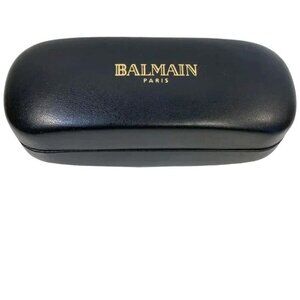 New BALMAIN Accessories Sunglasses Case Black Leather Hard Clamshell CASE ONLY